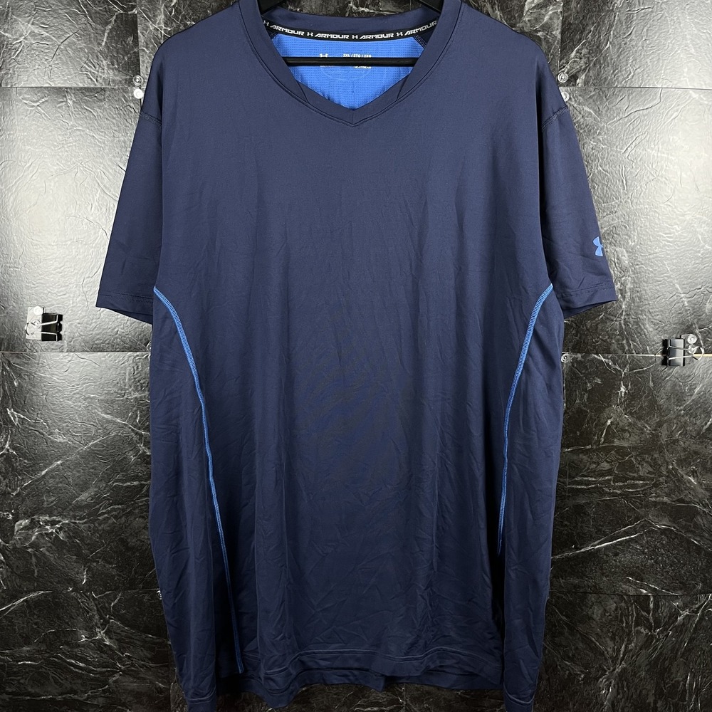 Under Armour Men's Navy HeatGear Running Train Shirt 2XL